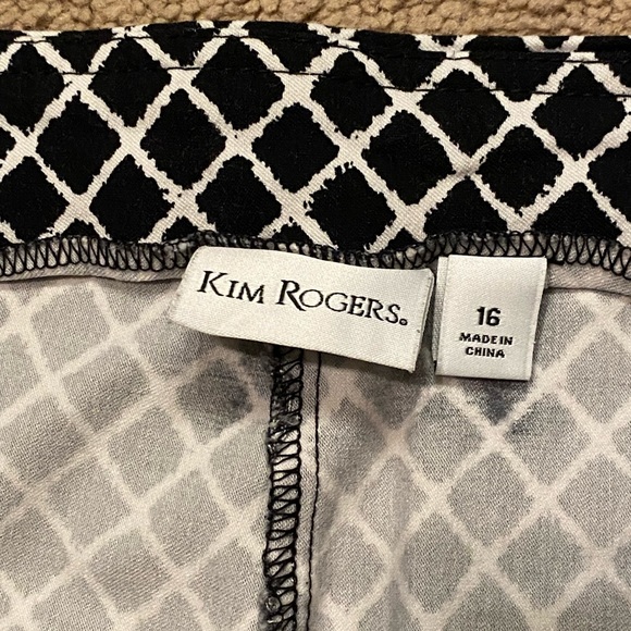 Kim Rogers black white Capri stretch pants size 16 - Picture 4 of 9